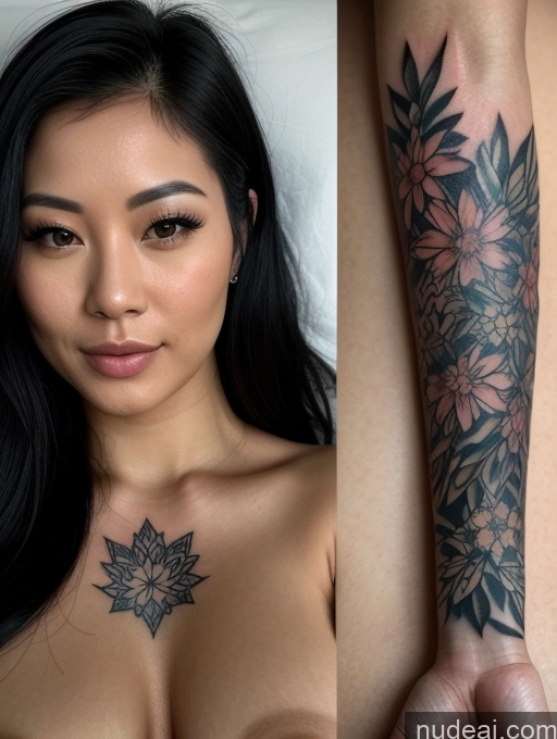 related ai porn images free for Beautiful Tattoos Nude Woman Black Hair Asian 20s Close-up View Long Hair Detailed