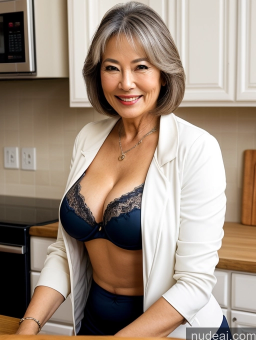 related ai porn images free for Milf Two Busty Perfect Boobs Beautiful Perfect Body 70s Bobcut Japanese Kitchen Bra Jacket Professor Stylish Suit Cleavage Detailed Sexy Face Happy