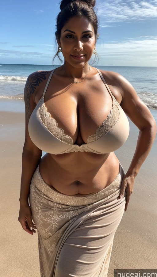 related ai porn images free for Milf Huge Boobs Beautiful Muscular Big Ass Thick Tall 40s Indian Cleavage Detailed Sexy Face Big Hips Dark Skin Seductive Beach Bra Long Skirt Front View Fat Soft + Warm Hair Bun Busty Tattoos