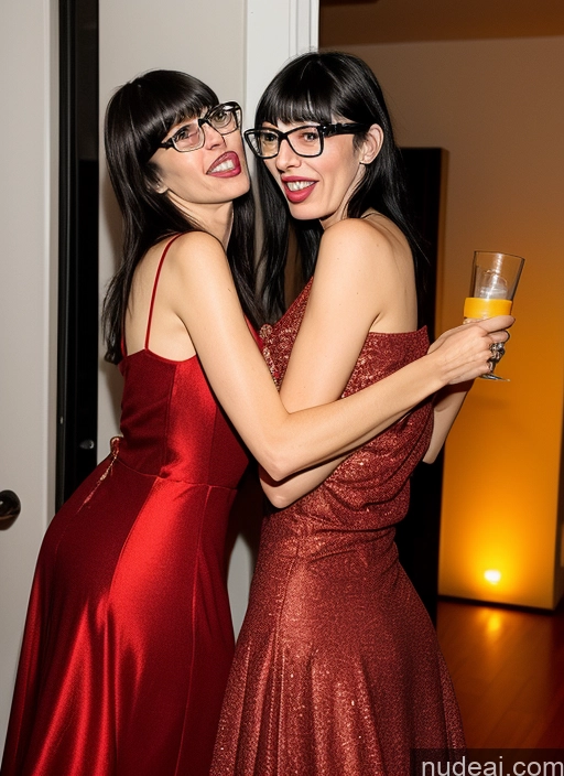 related ai porn images free for 40s Czech Bangs Black Hair Skinny Tall Party Dress Ahegao Glasses