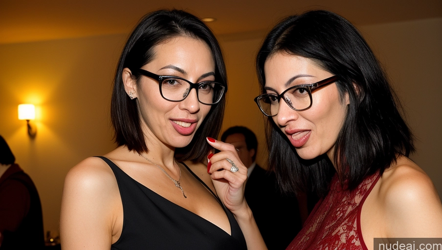 related ai porn images free for 40s Czech Black Hair Skinny Tall Party Dress Glasses Serious Ahegao Two