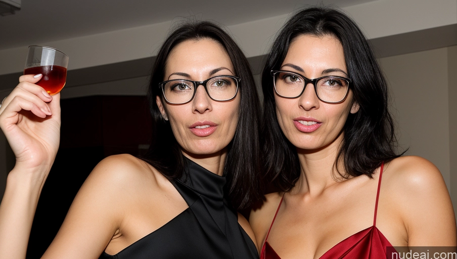 related ai porn images free for 40s Czech Black Hair Skinny Tall Party Dress Glasses Serious Ahegao Two