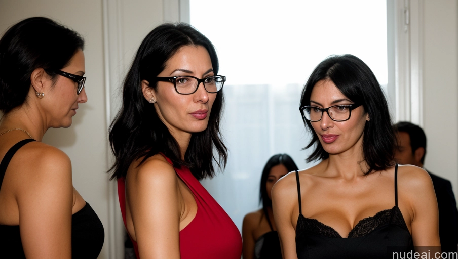 related ai porn images free for 40s Czech Black Hair Skinny Tall Party Dress Glasses Serious Ahegao Two