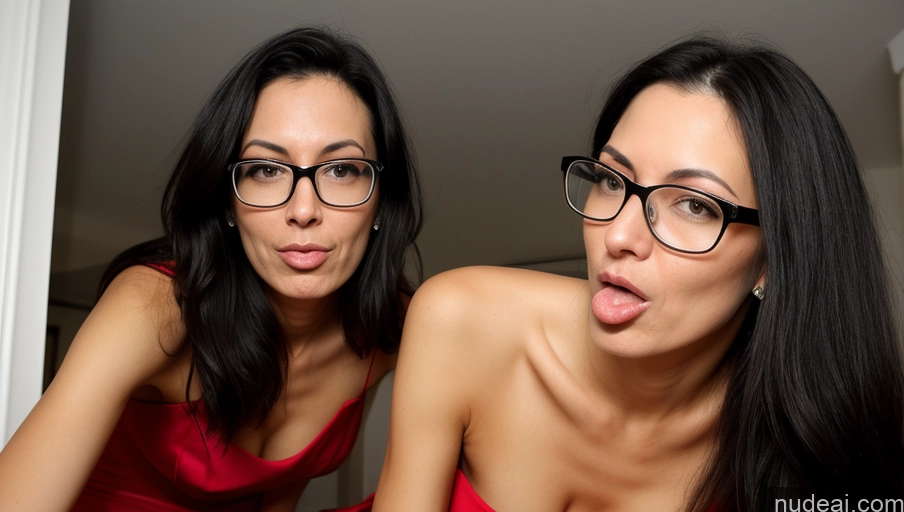 related ai porn images free for 40s Czech Black Hair Skinny Tall Party Dress Glasses Serious Ahegao Two