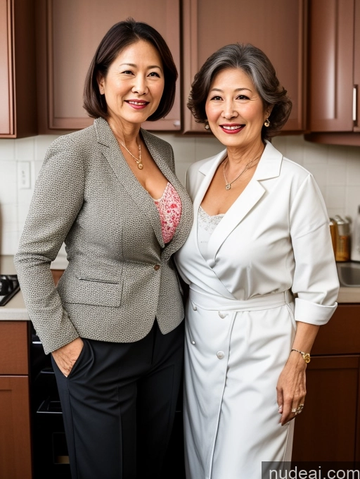related ai porn images free for Milf Two Perfect Boobs Beautiful Perfect Body 70s Bobcut Japanese Kitchen Bra Jacket Professor Stylish Suit Cleavage Detailed Sexy Face Happy