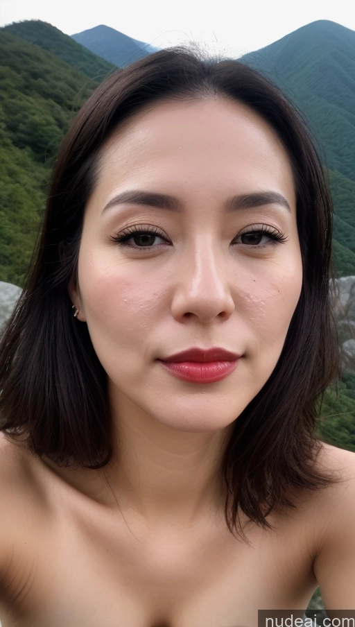 related ai porn images free for Woman One Small Tits Beautiful Lipstick Fairer Skin Black Hair Korean Cumshot 30s Close-up View Mountains Dark Lighting