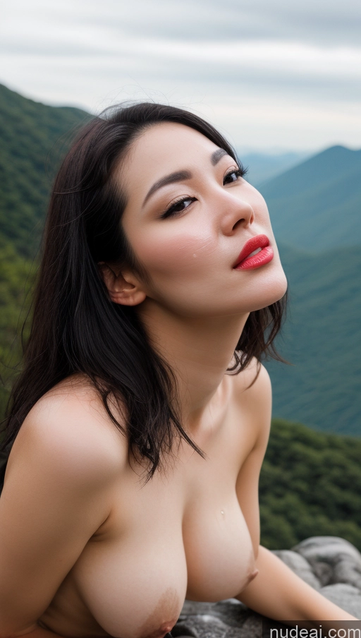 related ai porn images free for Woman One Small Tits Beautiful Lipstick Fairer Skin Black Hair Korean Cumshot 30s Close-up View Mountains Dark Lighting