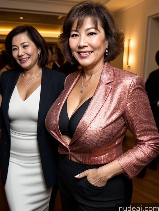 related ai porn images free for Milf Two Busty Perfect Boobs Beautiful Perfect Body 70s Pixie Party Suit Stylish Secretary Professor Bra Jacket Cleavage Detailed Chinese Dark Lighting Happy