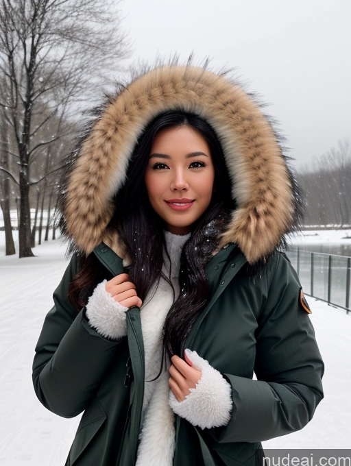 related ai porn images free for Woman Perfect Boobs Beautiful Perfect Body 20s Black Hair Long Hair Asian Parka Fur Snow