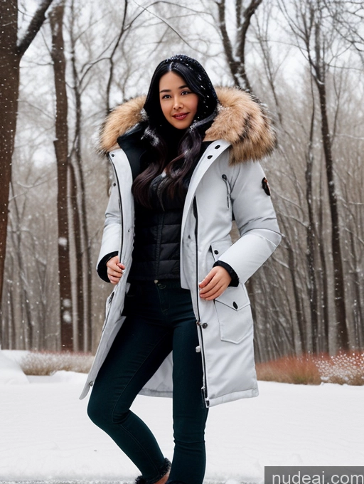 related ai porn images free for Woman Perfect Boobs Beautiful Perfect Body 20s Black Hair Long Hair Asian Parka Fur Snow