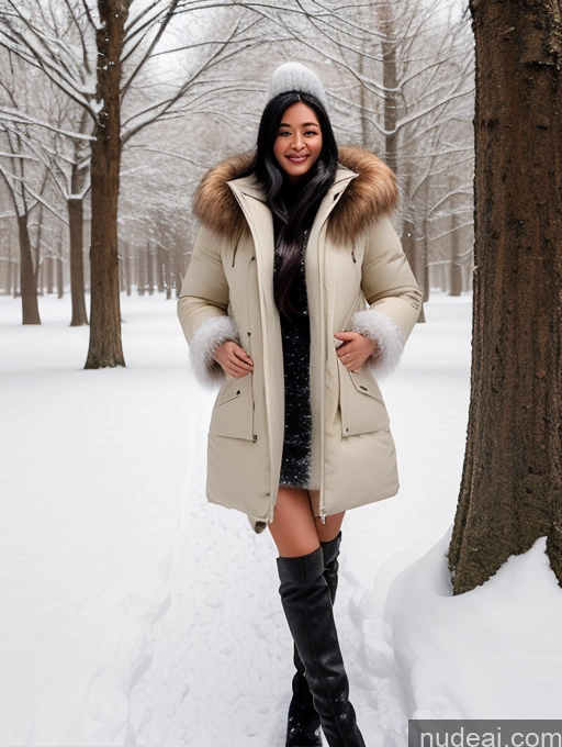 related ai porn images free for Woman Perfect Boobs Beautiful Perfect Body 20s Black Hair Long Hair Asian Parka Fur Snow Dress Cleavage