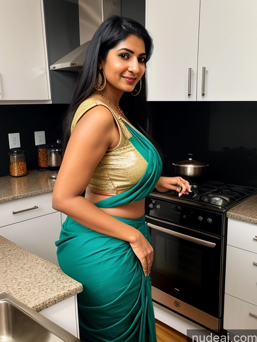 related ai porn images free for Woman Huge Boobs Big Ass Big Hips Long Legs 30s Black Hair Long Hair Indian Kitchen Front View Cooking Sari Blouse Jewelry Alternative