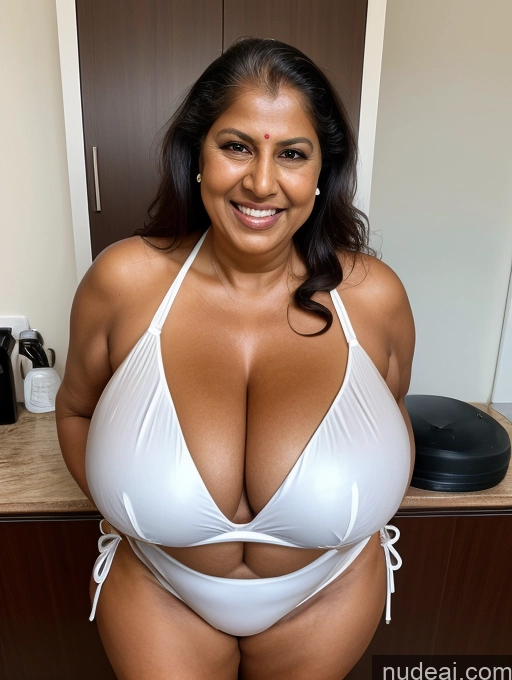 related ai porn images free for One Busty Huge Boobs Thick Tanned Skin Laughing Front View Microkini Thong Indian 70s Maid