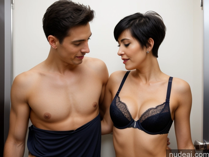 related ai porn images free for Czech Tall Skinny Small Ass Glasses Pixie Black Hair 60s Ahegao Busty Bra Changing Room Straddling Woman + Man Two