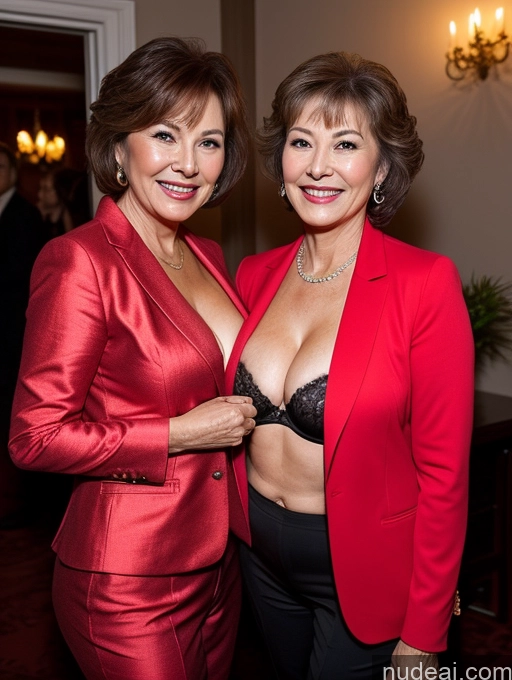 related ai porn images free for Milf Two Busty Perfect Boobs Beautiful Perfect Body 70s Party Suit Stylish Secretary Professor Bra Jacket Cleavage Detailed Chinese Happy Pixie Dark Lighting