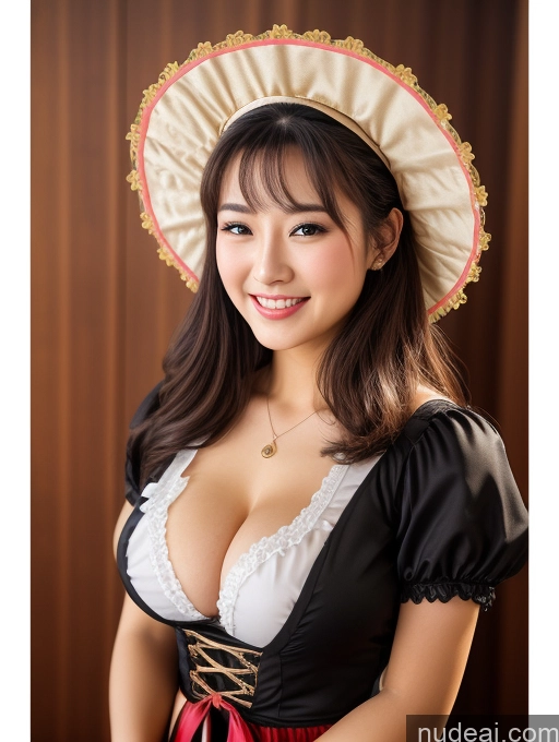 related ai porn images free for One Busty Perfect Boobs 20s Happy Black Hair Indonesian Front View Nude Girl Thin Round Glasses Film Photo Hair Bun Bows Dirndl