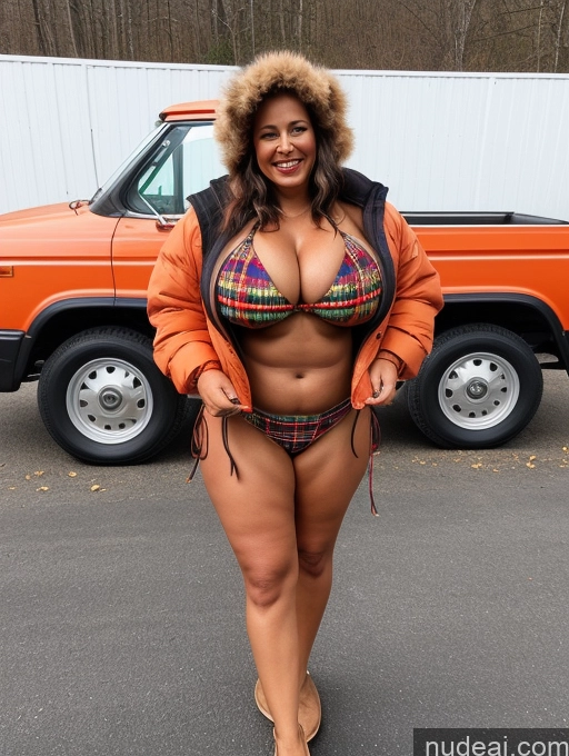 related ai porn images free for One Busty Huge Boobs Thick Tanned Skin 60s Laughing Native American Front View Microkini Thong Lumberjack Parka Halloween