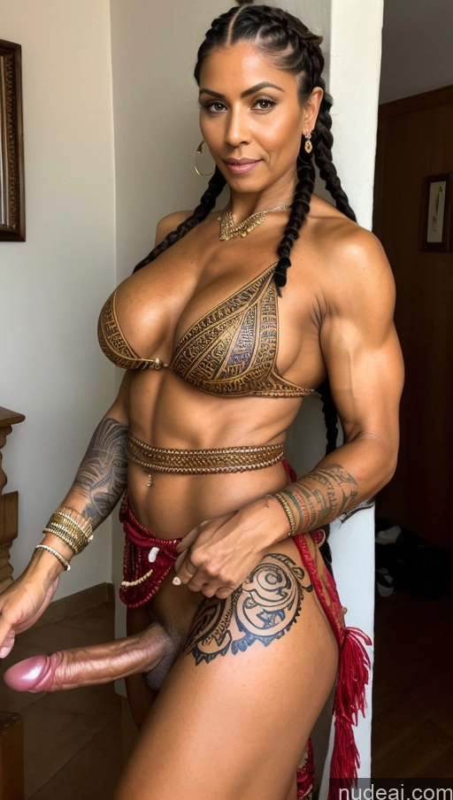 related ai porn images free for Milf Muscular Abs Dark Skin Pubic Hair Thick Trans Girl With Erect Penis Braided Traditional Western Tattoos 70s Egyptian Roman Military