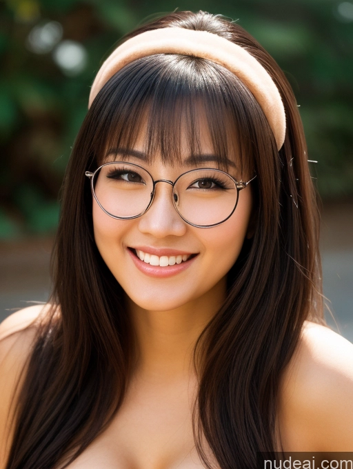 related ai porn images free for One Busty Perfect Boobs 20s Happy Black Hair Indonesian Film Photo Front View Nude Bows Girl Thin Round Glasses Long Hair Halloween
