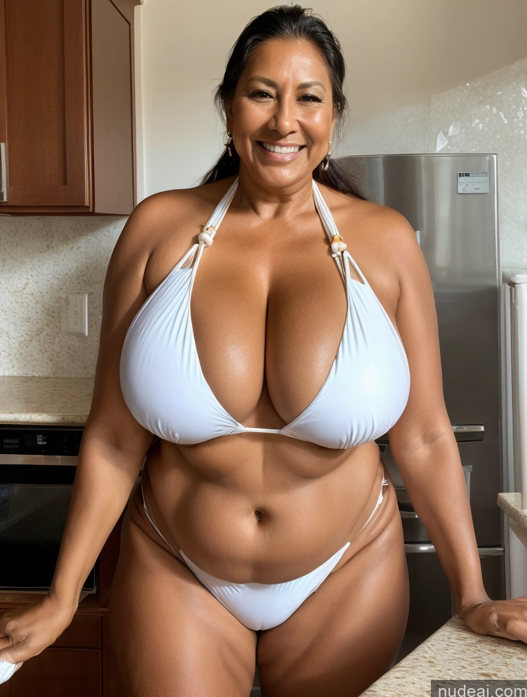 related ai porn images free for One Busty Huge Boobs Thick Tanned Skin 60s Laughing Front View Microkini Thong Maid Native American