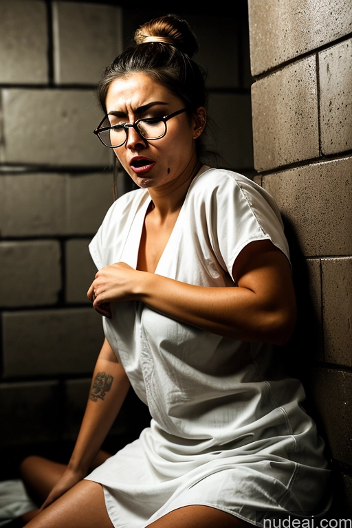 related ai porn images free for Woman One Glasses Orgasm Shocked Angry Sad Hair Bun Dark Fantasy Prison Side View Dark Lighting Beautiful Tanned Skin Viking 18