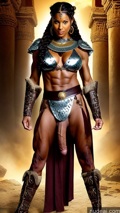 related ai porn images free for Trans Girl With Erect Penis Ethiopian Braided Milf Dark Skin Muscular Abs Barbarian Woman 60s Simple Fantasy Armor Roman Serious