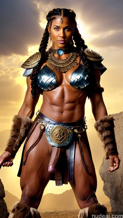 related ai porn images free for Trans Girl With Erect Penis Ethiopian Braided Milf Dark Skin Muscular Abs Barbarian Woman 60s Simple Fantasy Armor Roman Serious