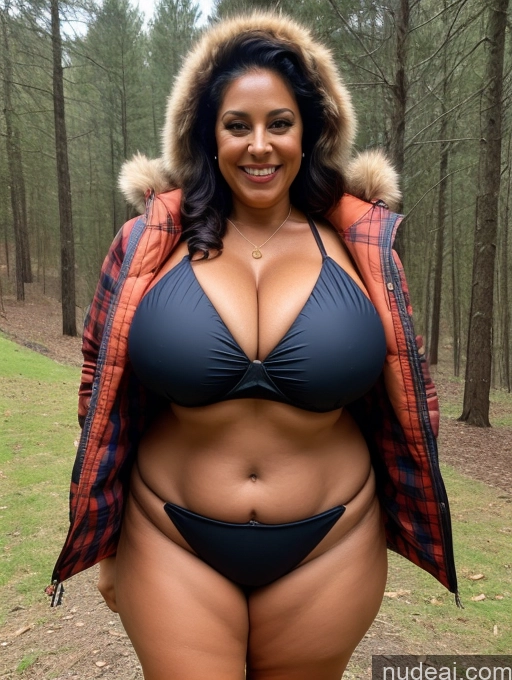 related ai porn images free for One Busty Huge Boobs Thick Tanned Skin 60s Laughing Front View Microkini Thong Lumberjack Latina Parka Witch