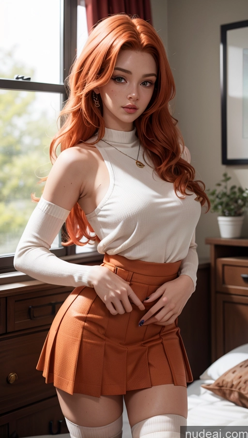 related ai porn images free for Athlete Busty Beautiful Long Hair Ginger Irish Bedroom Micro Skirt Jewelry Sexy Face Blouse Thigh Socks