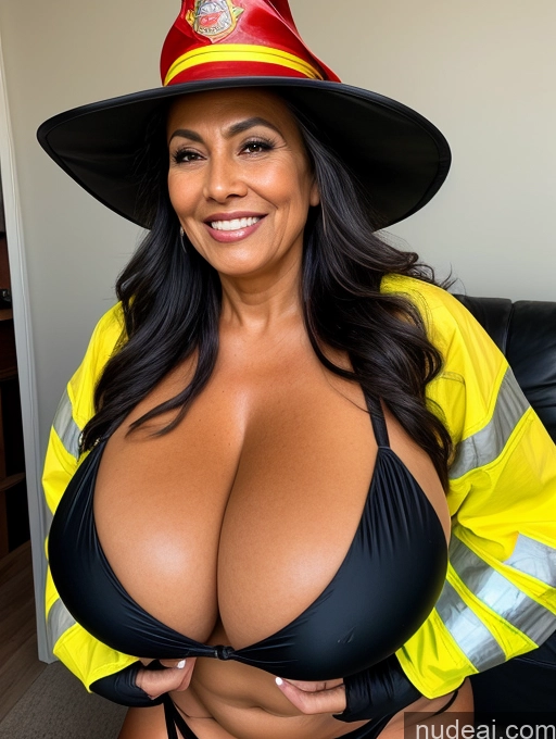 related ai porn images free for One Busty Huge Boobs Thick Tanned Skin Laughing Front View Microkini Thong Brazilian 70s Witch Firefighter Jacket Hat