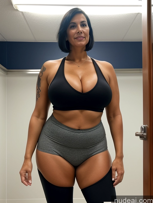 related ai porn images free for Tank Top Spandex Pantyhose Tall Tanned Skin Huge Boobs Tattoos Cleavage Bright Lighting Black Hair Bobcut Front View Milf Changing Room Sad 30s Serious Laughing