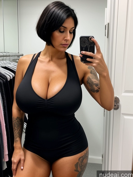 related ai porn images free for Tank Top Spandex Pantyhose Tall Tanned Skin Huge Boobs Tattoos Cleavage Bright Lighting Black Hair Bobcut Front View Milf Changing Room Sad 30s Serious