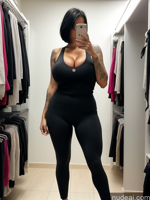 related ai porn images free for Tank Top Spandex Pantyhose Tall Tanned Skin Huge Boobs Tattoos Cleavage Bright Lighting Black Hair Bobcut Front View Milf Changing Room Sad 30s Serious