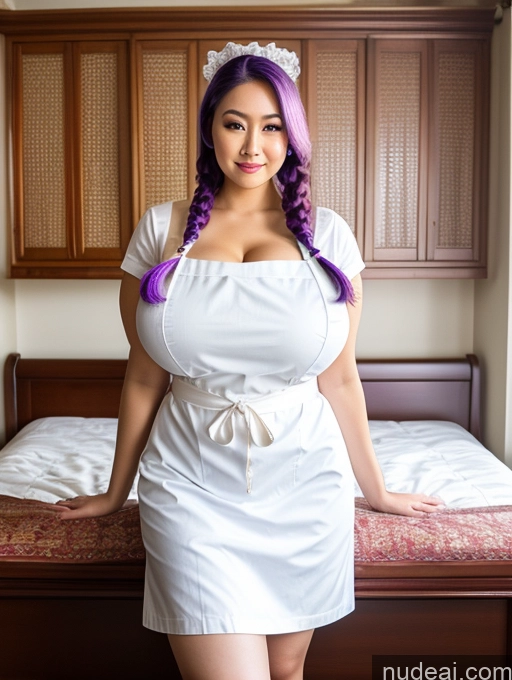 related ai porn images free for Woman One Busty Huge Boobs Big Ass Thick Big Hips 20s Sexy Face Purple Hair Pigtails Chinese Bedroom Front View Apron Bright Lighting Detailed Traditional
