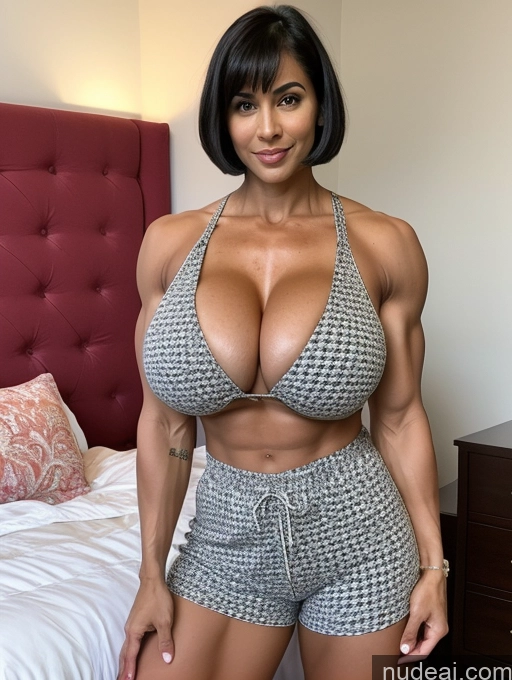 related ai porn images free for Bodybuilder Huge Boobs Perfect Boobs Muscular Abs Tall Long Legs 40s Sexy Face Black Hair Indian Cleavage Short Hair 90s Pajamas Bedroom