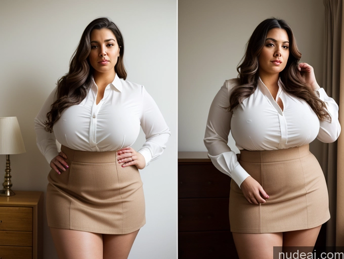 related ai porn images free for Woman One Busty Huge Boobs Big Ass Thick Chubby Big Hips Long Hair 40s Brunette White Blouse Mini Skirt Full Frontal Serious Sad Bedroom