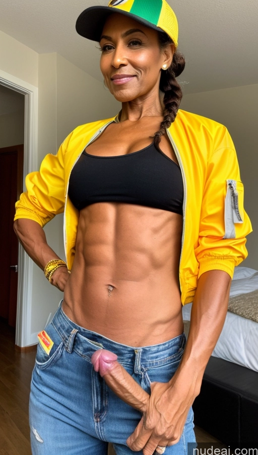 related ai porn images free for Milf Muscular Abs Dark Skin Trans Girl With Erect Penis Black Hair Braided Perfect Body Pubic Hair Ethiopian 70s Jeans Hat Construction Worker Bomber