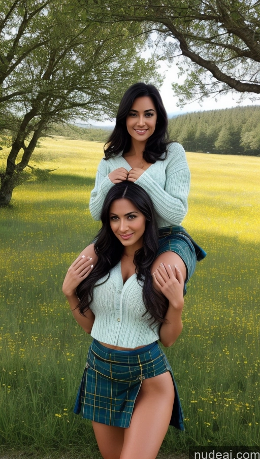 related ai porn images free for Miss Universe Model Busty Perfect Boobs Beautiful Muscular Skinny Abs Perfect Body 20s Black Hair Bobcut Turkish Skin Detail (beta) Meadow Kilt Sweater Detailed Deep Blue Eyes Carry On Back Hug From Behind Cleavage