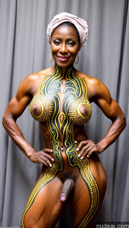 related ai porn images free for Trans Girl With Erect Penis Dark Skin Traditional Abs Muscular Milf 60s Nigerian Bodypaint