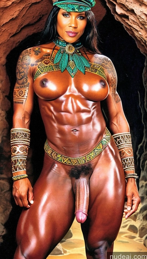 related ai porn images free for Trans Girl With Erect Penis Dark Skin Traditional Abs Muscular Milf 60s Nigerian Tattoos Barbarian Woman Cave Hat