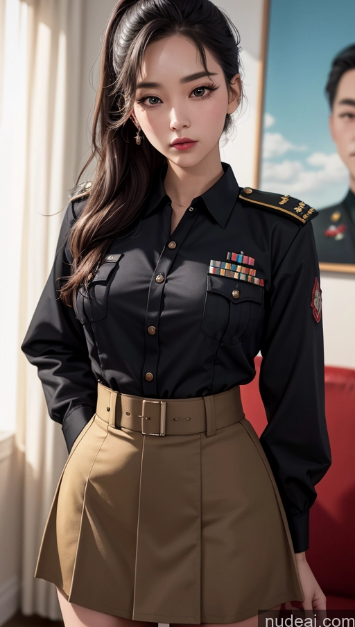 related ai porn images free for Close-up View Korean Military Mini Skirt Small Tits Black Hair Slicked