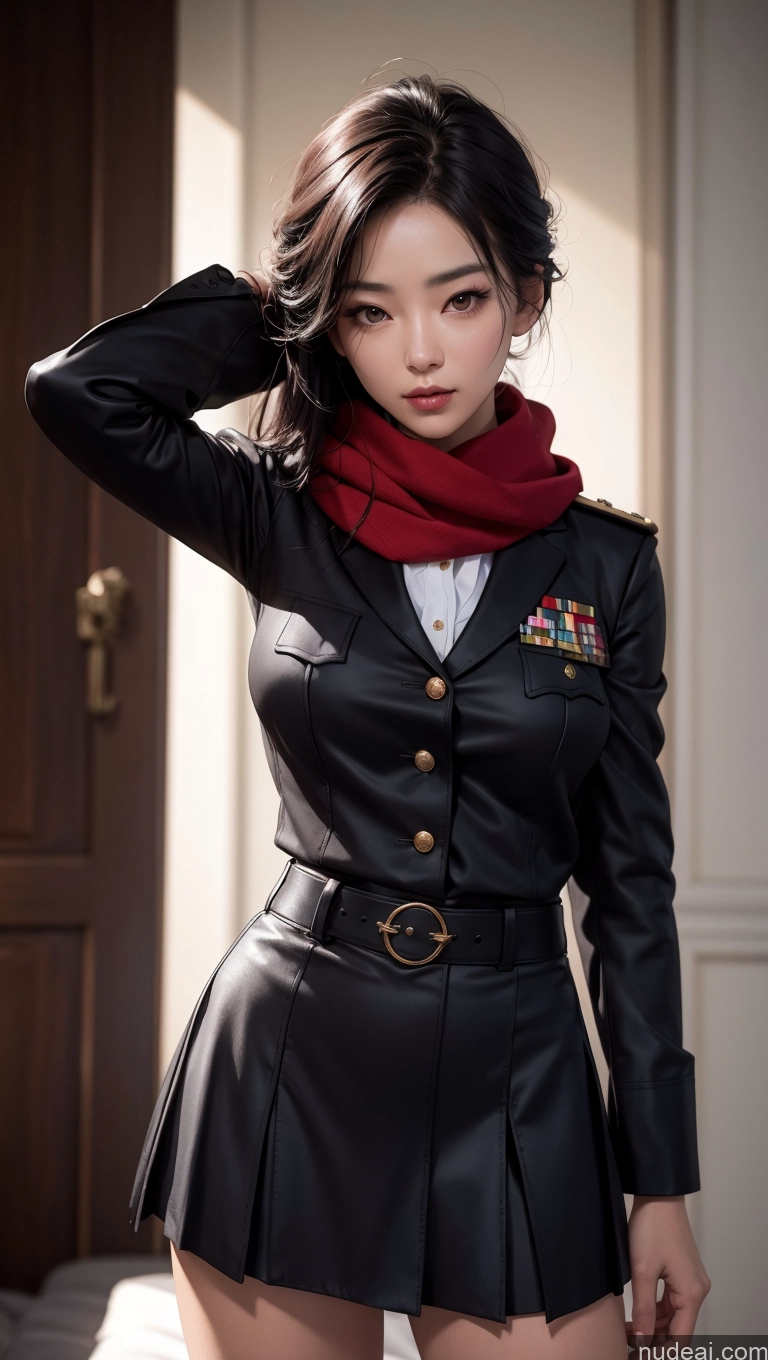related ai porn images free for Close-up View Korean Military Small Tits Black Hair Micro Skirt Big Hips Straight Scarf Dark Lighting