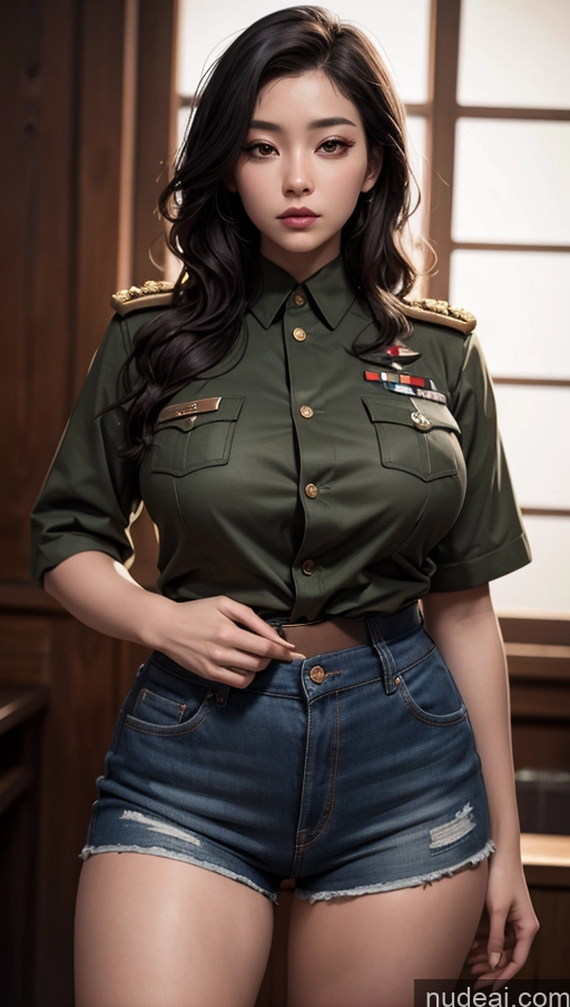 related ai porn images free for Close-up View Korean Military Black Hair Big Hips Dark Lighting Long Hair Short Shorts Perfect Boobs