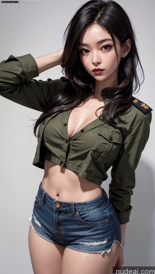 related ai porn images free for Close-up View Korean Military Black Hair Big Hips Dark Lighting Long Hair Short Shorts Perfect Boobs