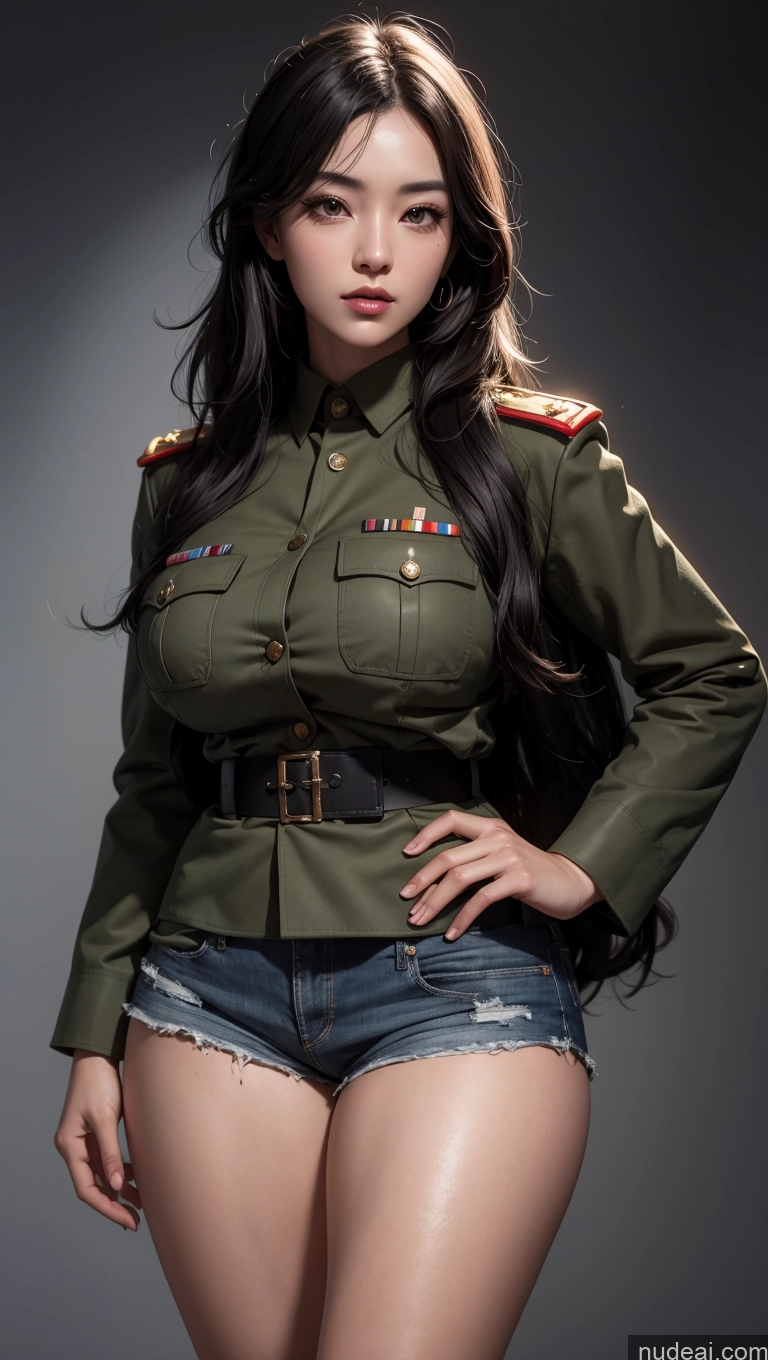 related ai porn images free for Close-up View Korean Military Black Hair Big Hips Dark Lighting Long Hair Short Shorts Perfect Boobs