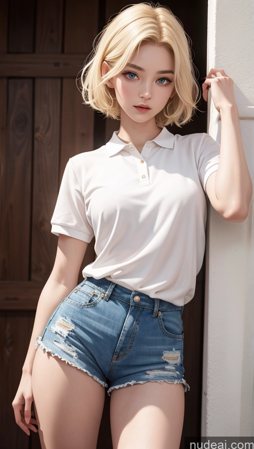 related ai porn images free for Close-up View Korean Blonde Pixie Polo Small Tits Skinny Short Shorts 18 Fairer Skin