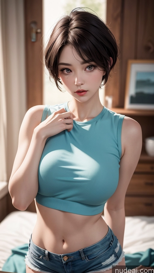 related ai porn images free for Close-up View Korean Pixie Short Shorts Fairer Skin Brunette Perfect Boobs
