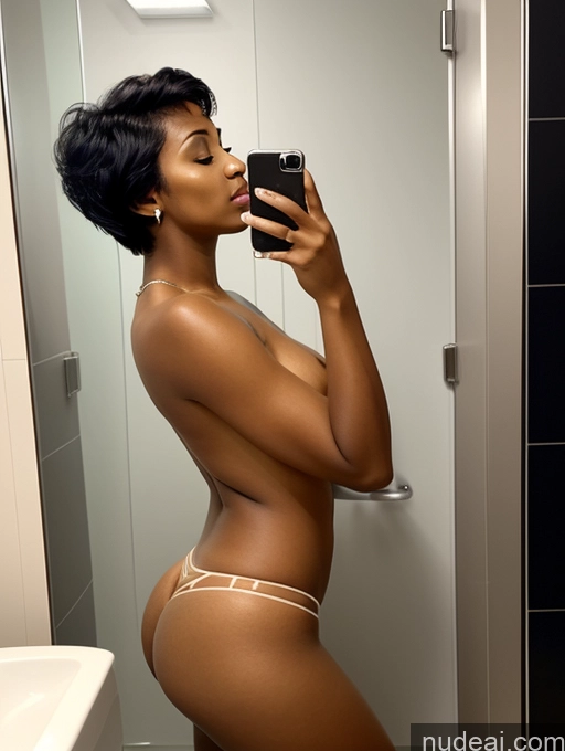 related ai porn images free for Thick Short Hair Mirror Selfie African Diamond Jewelry 18 Sad One Sleeping Side View Bathroom