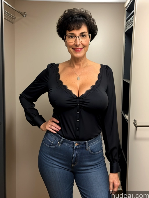 related ai porn images free for 60s Czech Tall Busty Black Hair Pixie Glasses Changing Room Blouse Jeans