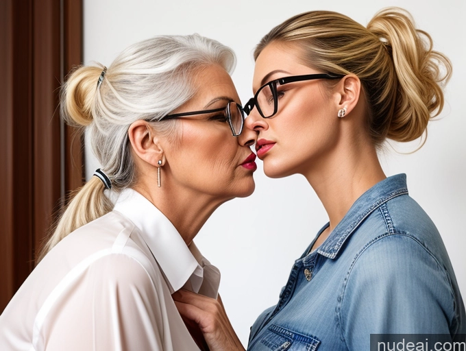 related ai porn images free for Czech Tall Busty Glasses Blouse Jeans White Hair Ponytail Two Side View 70s Pouting Lips